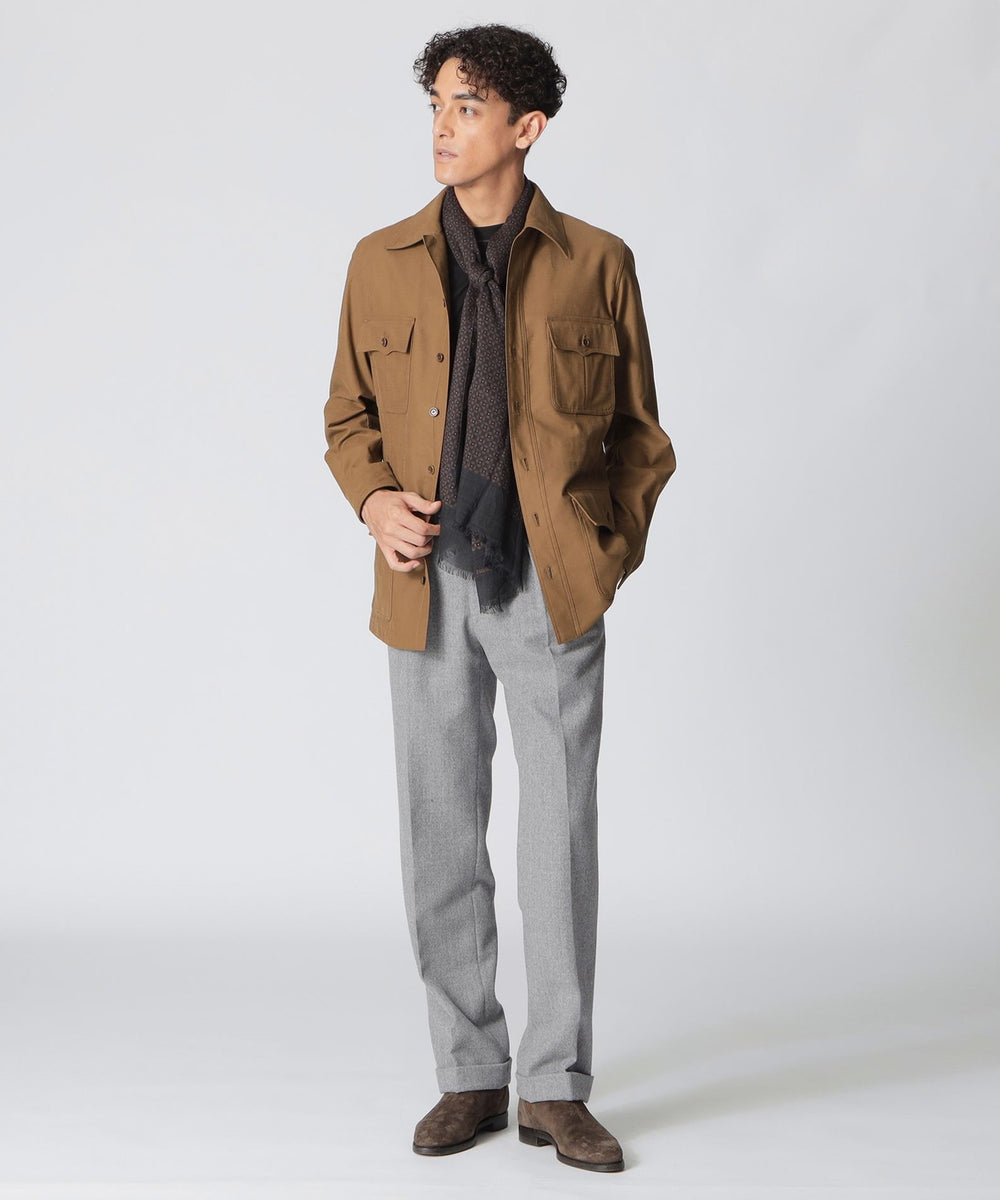 【タグ付】 Paul Stuart Collection Line トラウザース 数量限定】「COLLECTION LINE」2インプリーツフランネルトラウザーズ