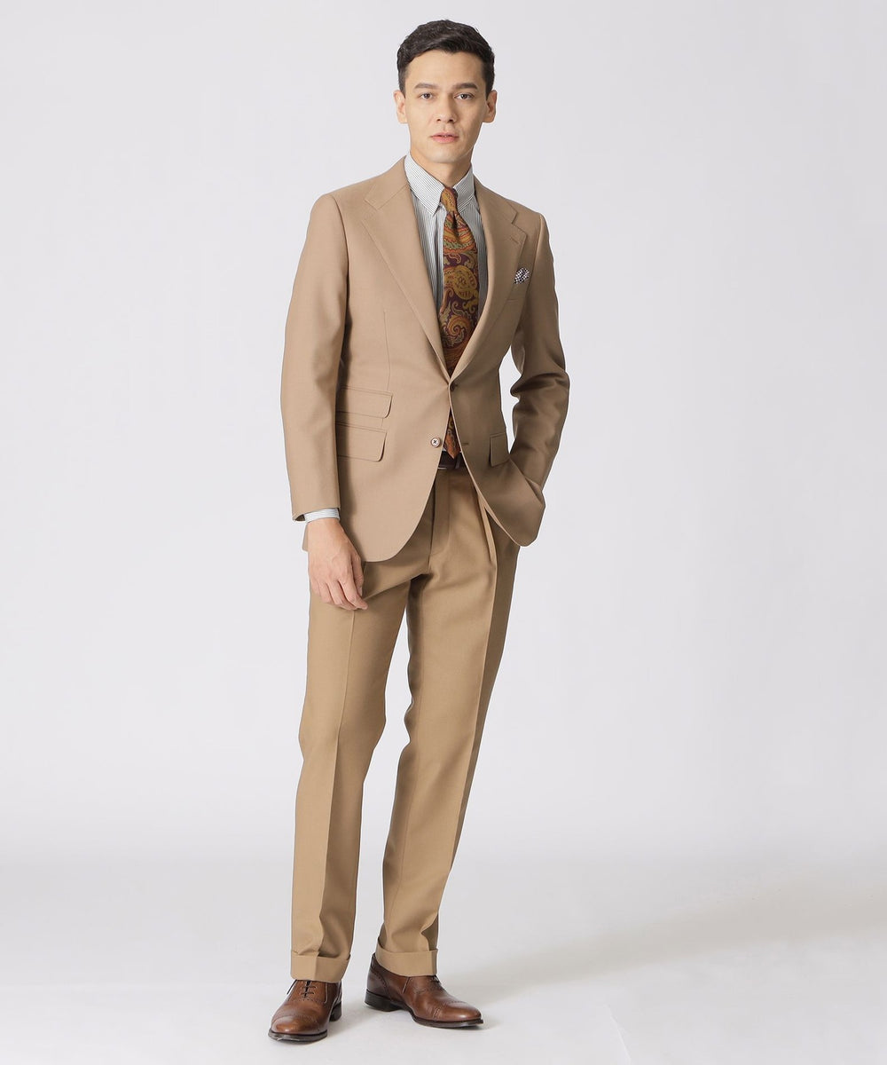 未使用品 25FW Paul Stuart ウール ネクタイ ベージュ プリント柄 日本製 ポールスチュアート メンズ 4WL/A07380/LAN31/ Collection Line」ウールブレンド ペイズリー柄プリントネクタイ(小物