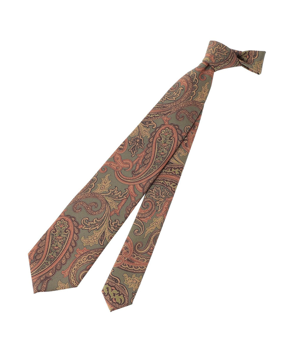 Collection Line」ウールブレンド ペイズリー柄プリントネクタイ(小物