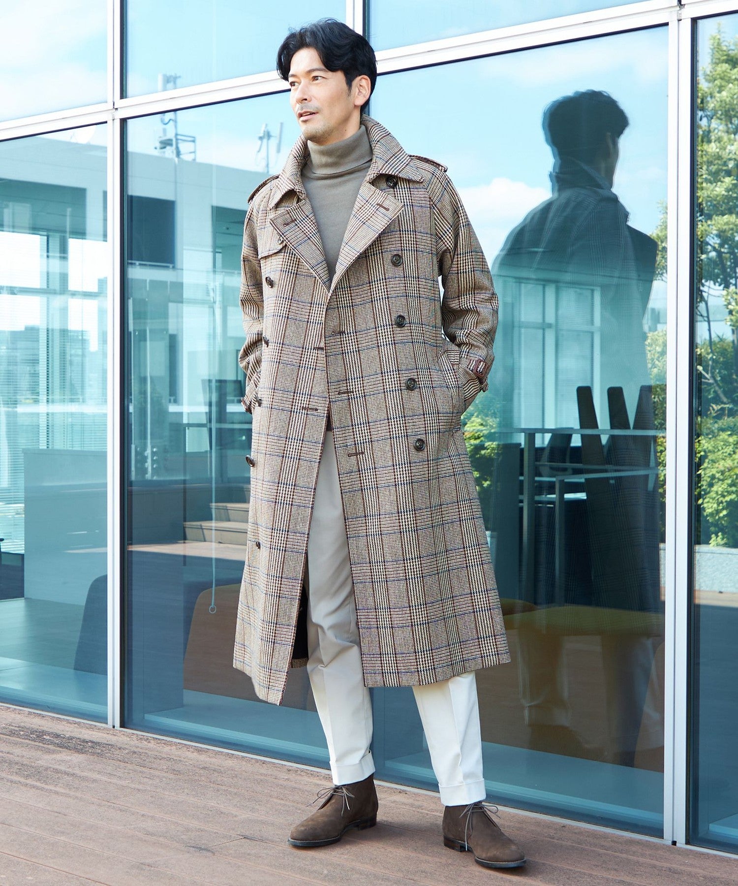 SANYOCOAT×Paul Stuart】 ブリティッシュツイード ダブルトレンチ
