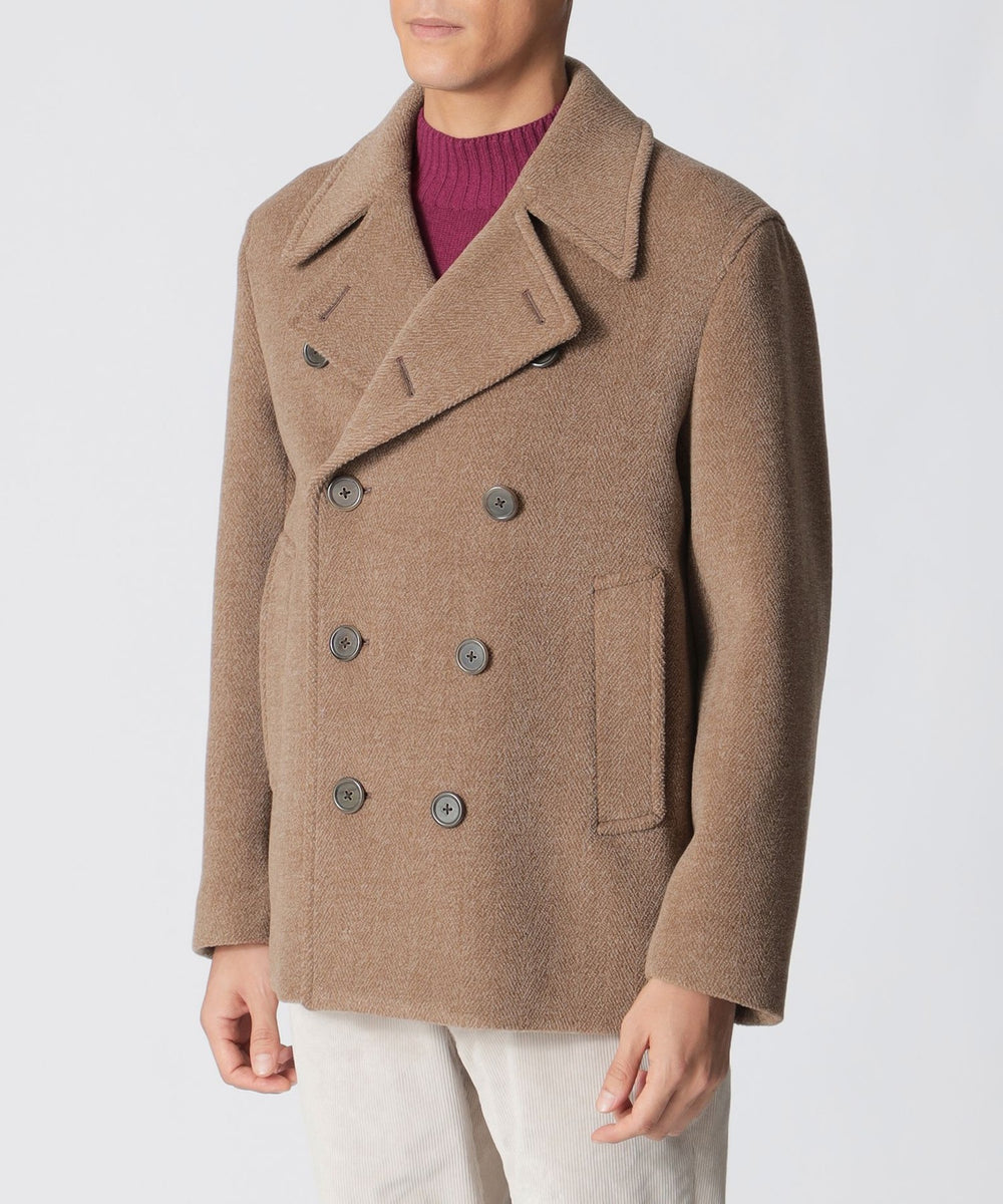 ロロ・ピアーナ　ダブルブレスト ピーコート 新品 COS ダブル ブレスト ウール ピーコート 44 サイズ 美品 Loro