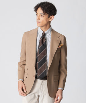 デペトリロ　濃紺ブレザー50　L　モヘア混　2024美品　ナポリ製 数量限定】「COLLECTION LINE」ウールトリコチンシングル2ボタン