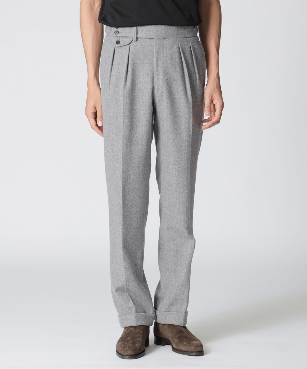 Paul Stuart COLLECTION LINE 2インプリーツ パンツ 数量限定】「COLLECTION LINE」2インプリーツフランネルトラウザーズ