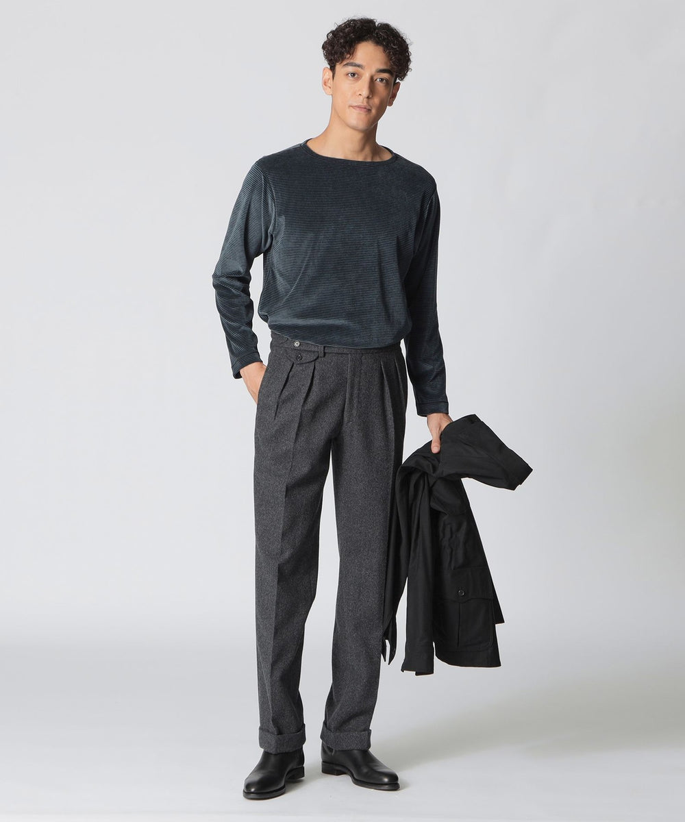 数量限定】「COLLECTION LINE」2インプリーツフランネルトラウザーズ