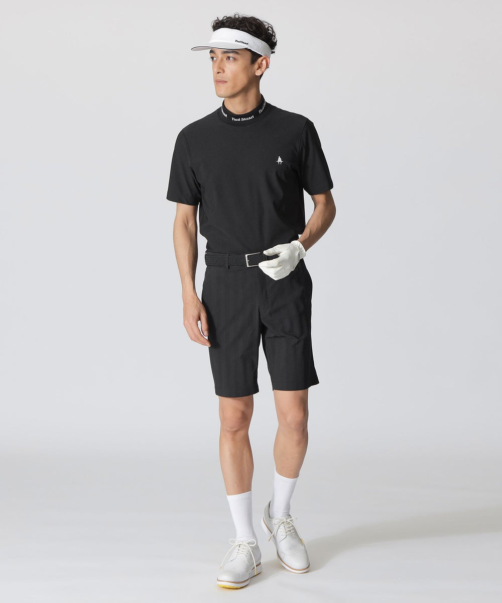 新品★Paul Stuart ゴルフ　モックネック半袖Tシャツ ネイビー　L GOLF Men's/吸水速乾/UVカット】半袖モックネックTシャツ（GOLF