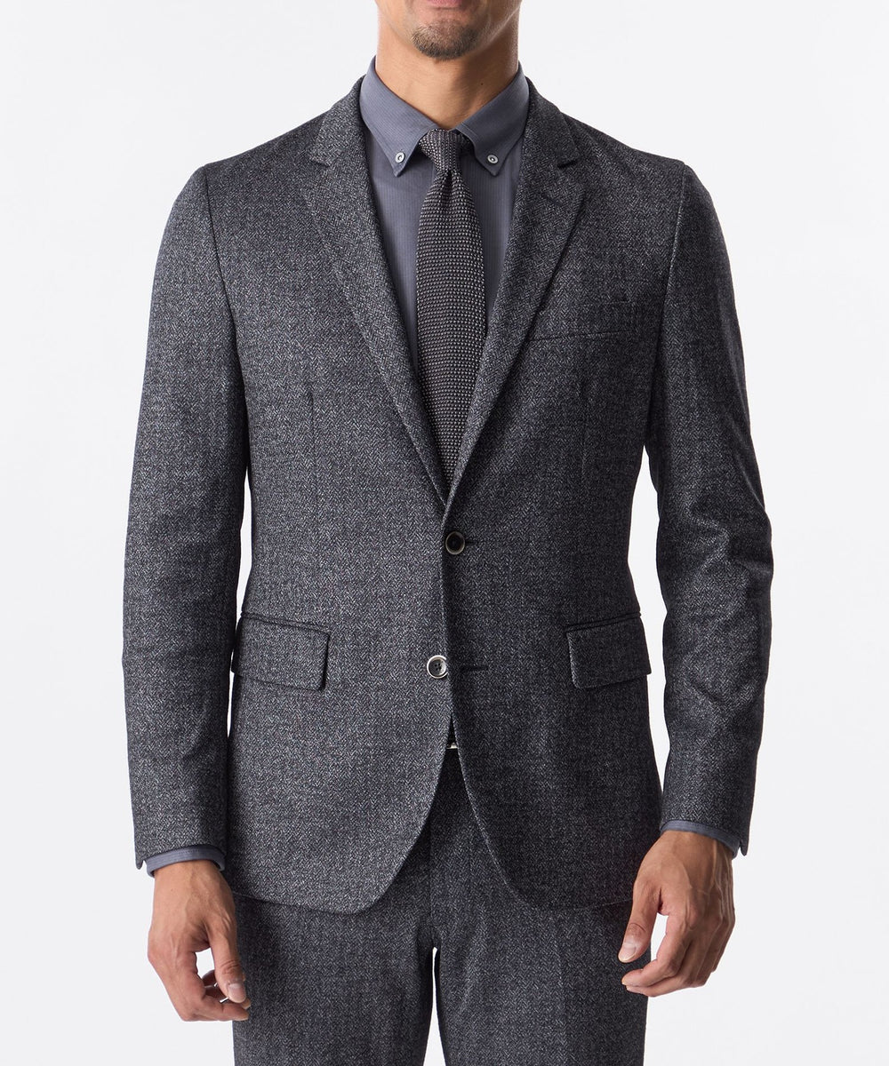 セットアップ対応】ヘリンボーンジャージージャケット