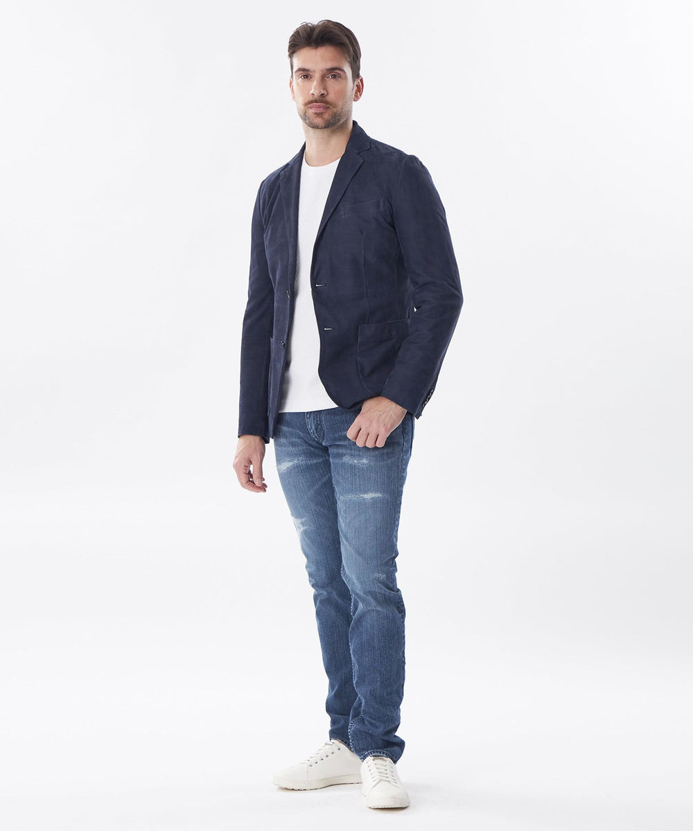 PRIMA COLLECTION】カーフヌバックレザージャケット(ジャケット