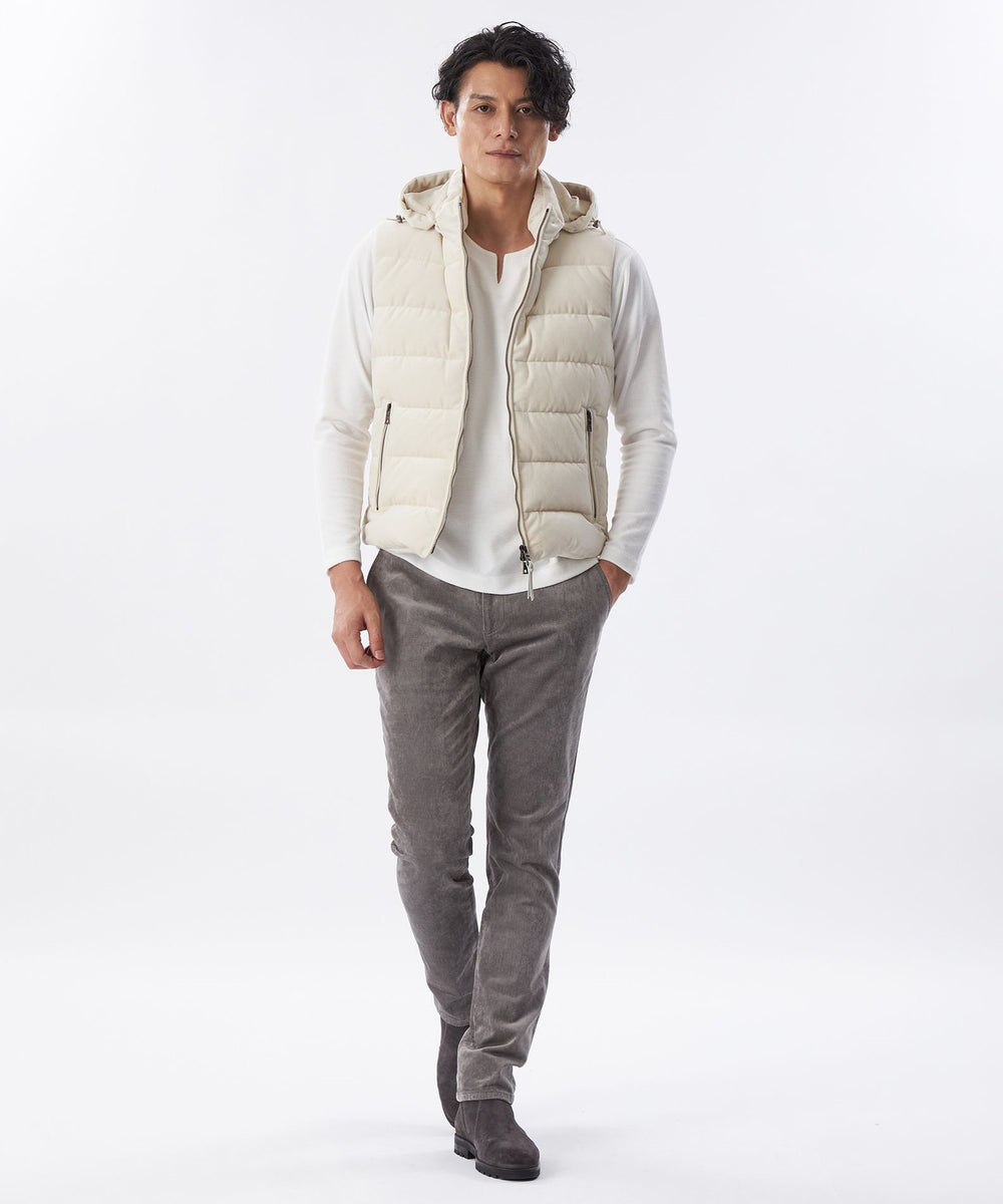 Safari11月号掲載＊ベロアツイルジャージーダウンベスト(ブルゾン