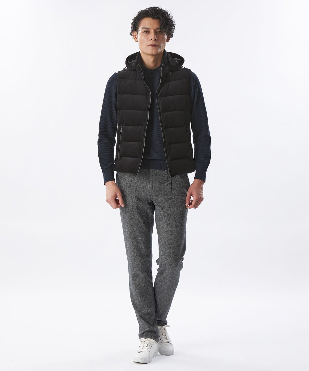 Safari11月号掲載＊ベロアツイルジャージーダウンベスト