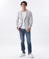 美品　SafariLounge掲載　APOLIS ウール混紡ジャケット Sサイズ Safari Lounge別注】ポリエステルライトニットジャケット(ジャケット