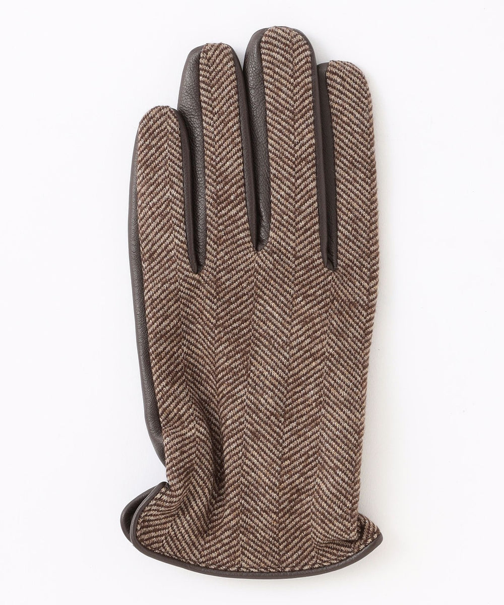 EMMETEX ヘリンボーン×レザー スマホグローブ(グローブ)｜MACKINTOSH