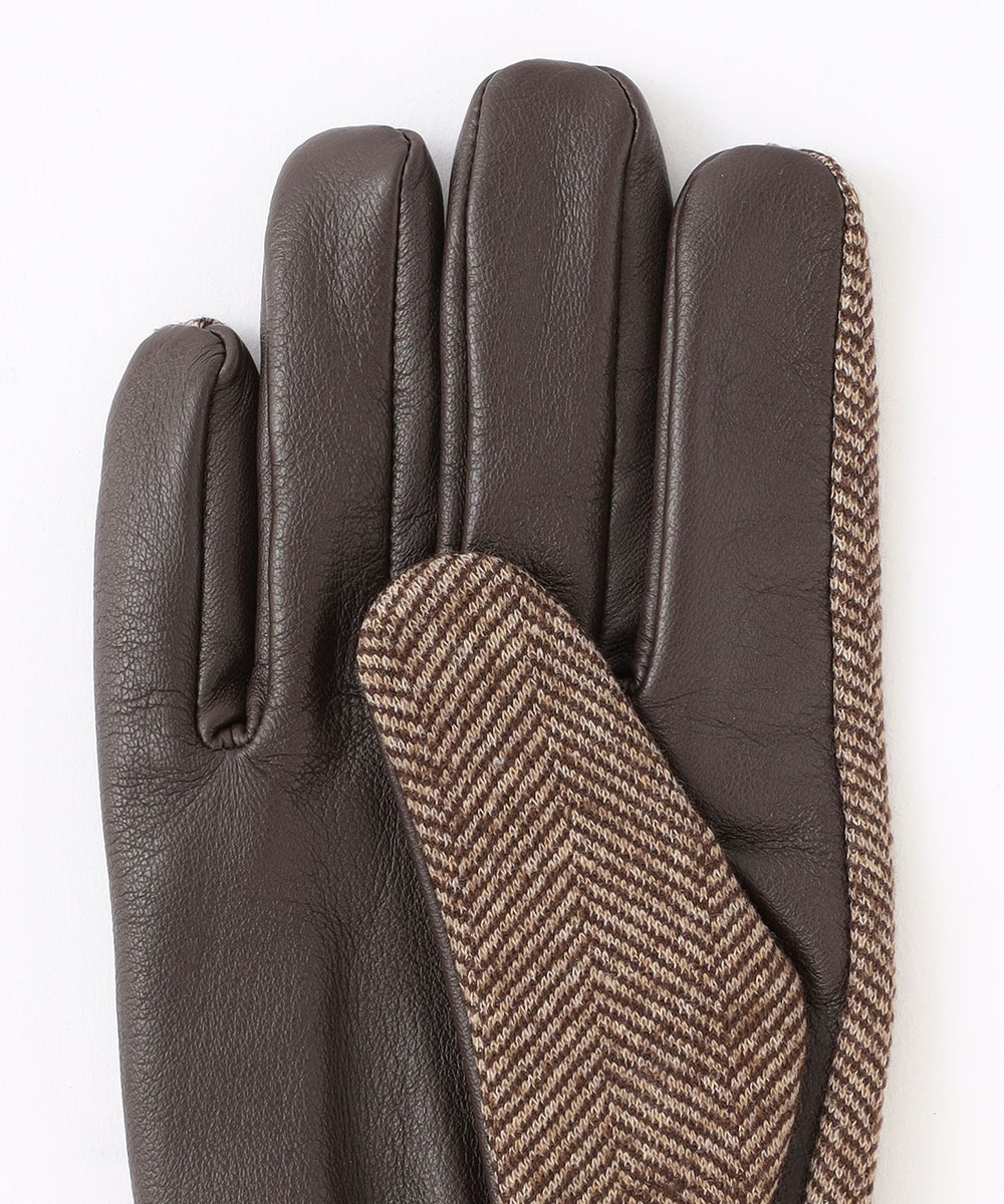 EMMETEX ヘリンボーン×レザー スマホグローブ(グローブ)｜MACKINTOSH