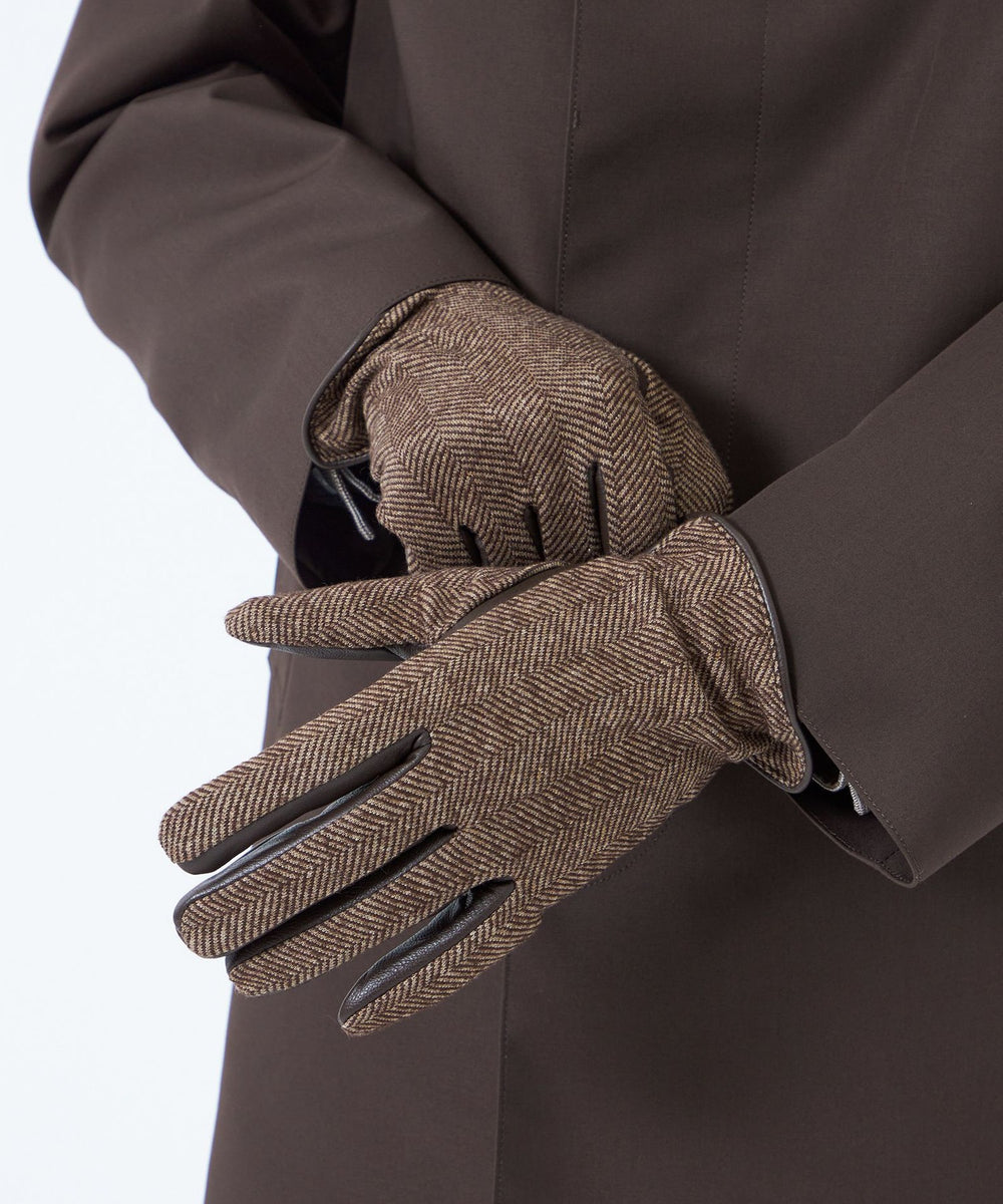 EMMETEX ヘリンボーン×レザー スマホグローブ(グローブ)｜MACKINTOSH