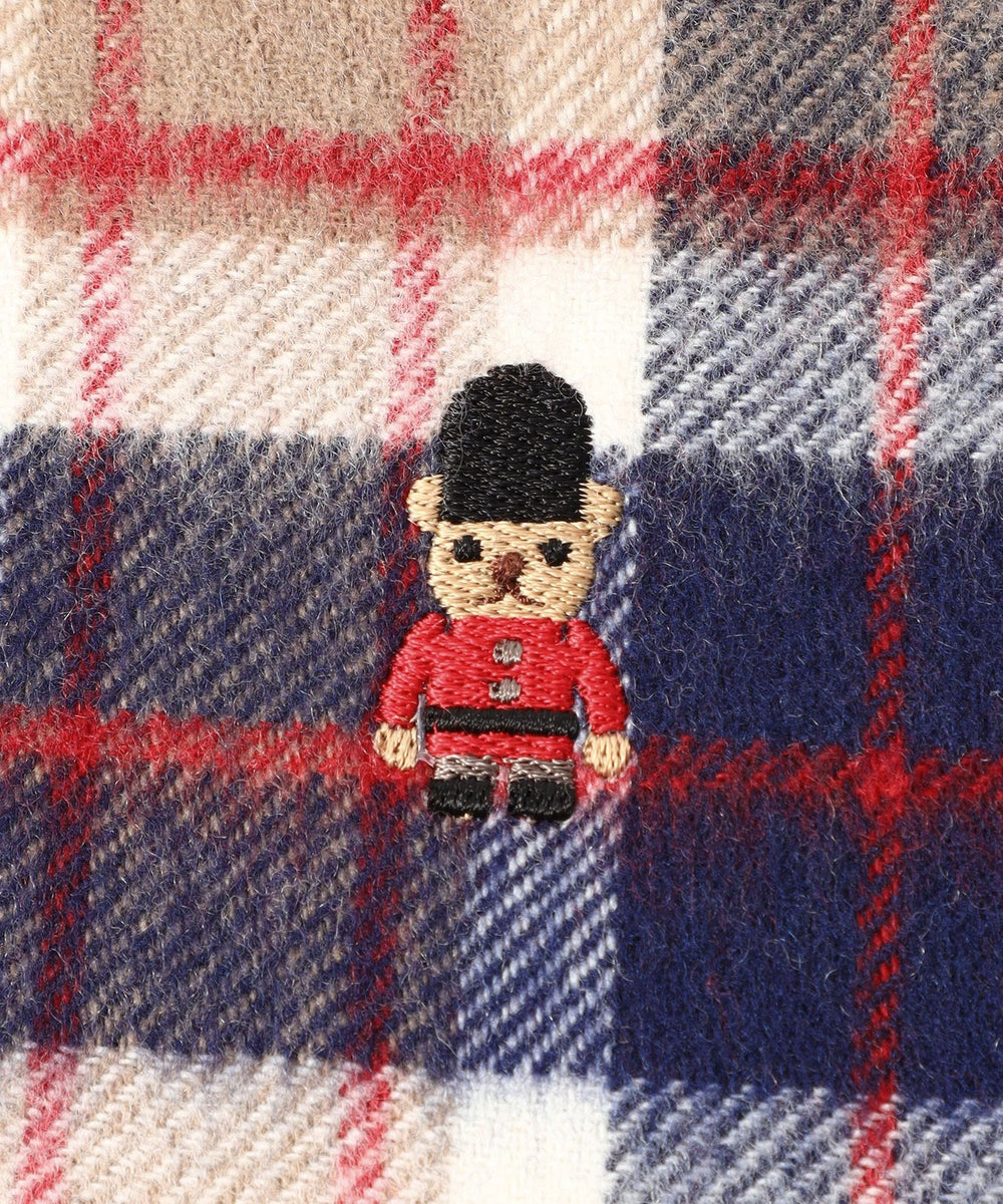 バッキンガムベア ウォッシャブルウールカシミヤ チェックマフラー