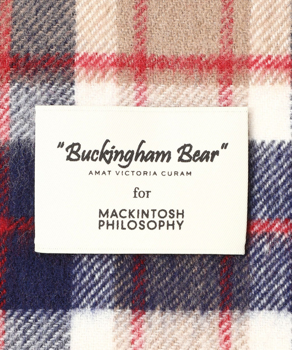 バッキンガムベア ウォッシャブルウールカシミヤ チェックマフラー