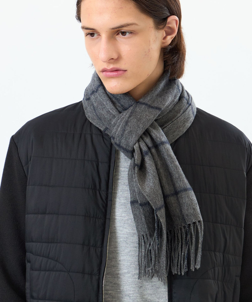 ウォッシャブルウールカシミヤ ブリティッシュチェックマフラー