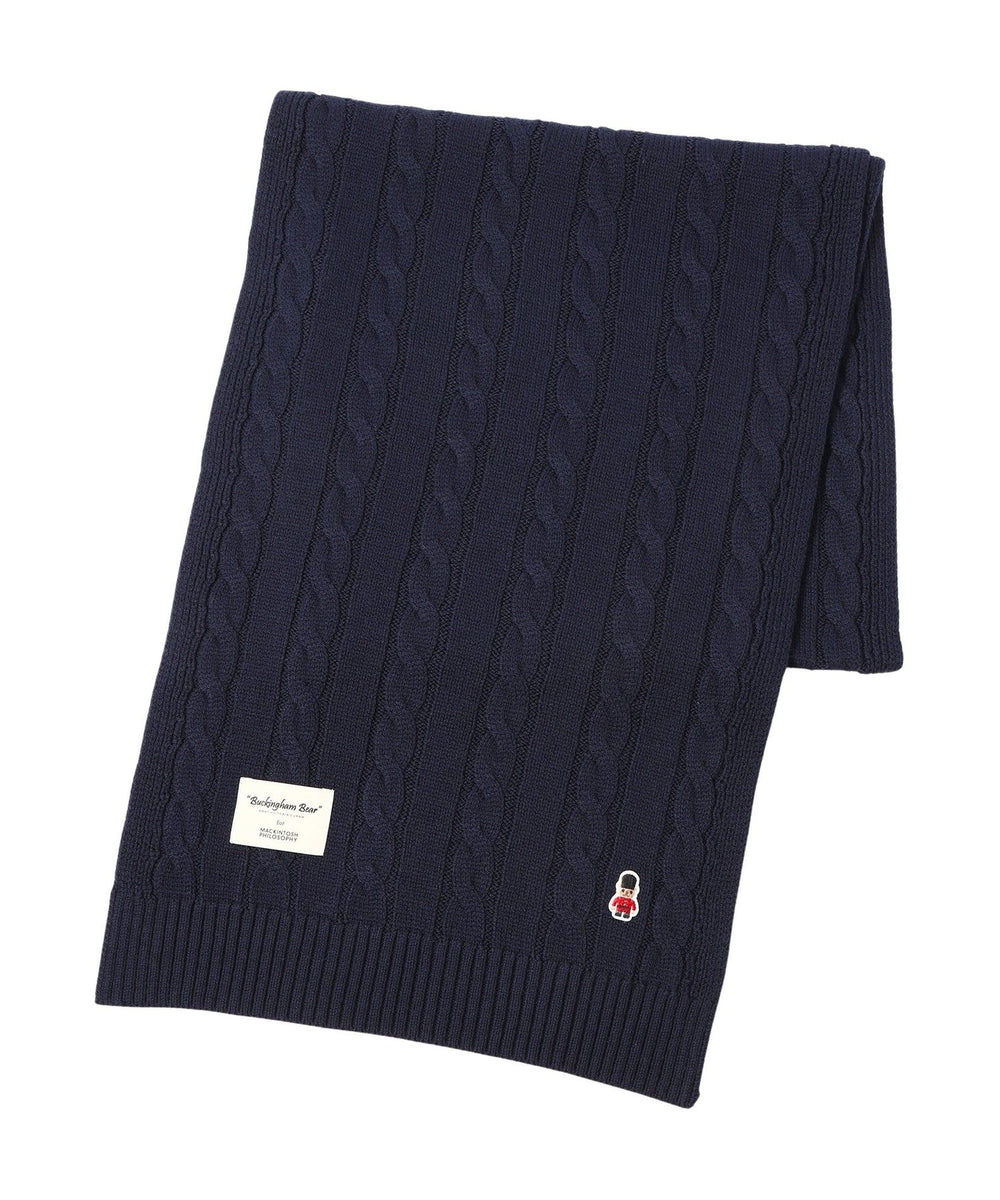 MONCLER ブラック ケーブルニットマフラー MONCLER ブラック ケーブルニットマフラー