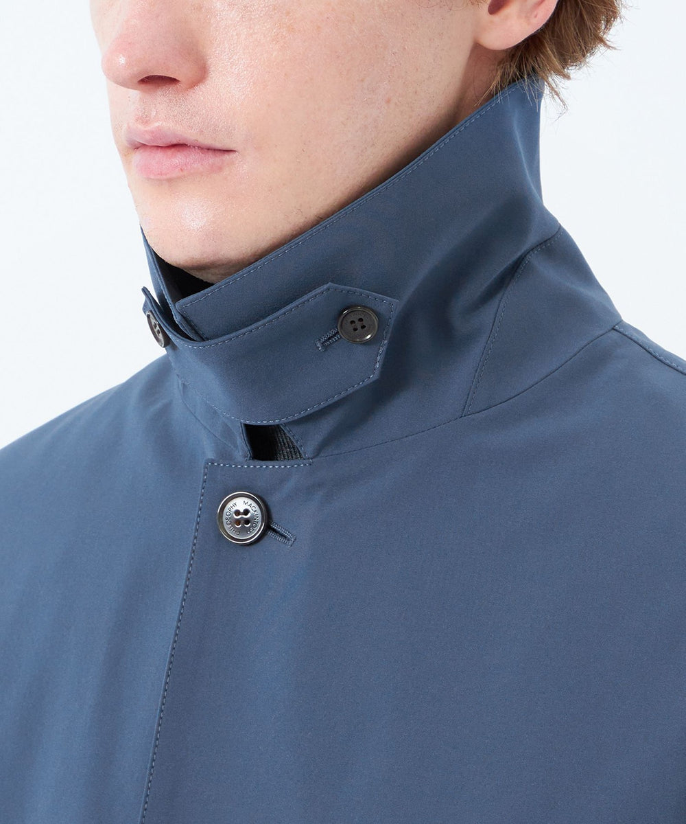 LACOSTE ステンカラーコート 42 ライナー付き Aライン 赤 チェック