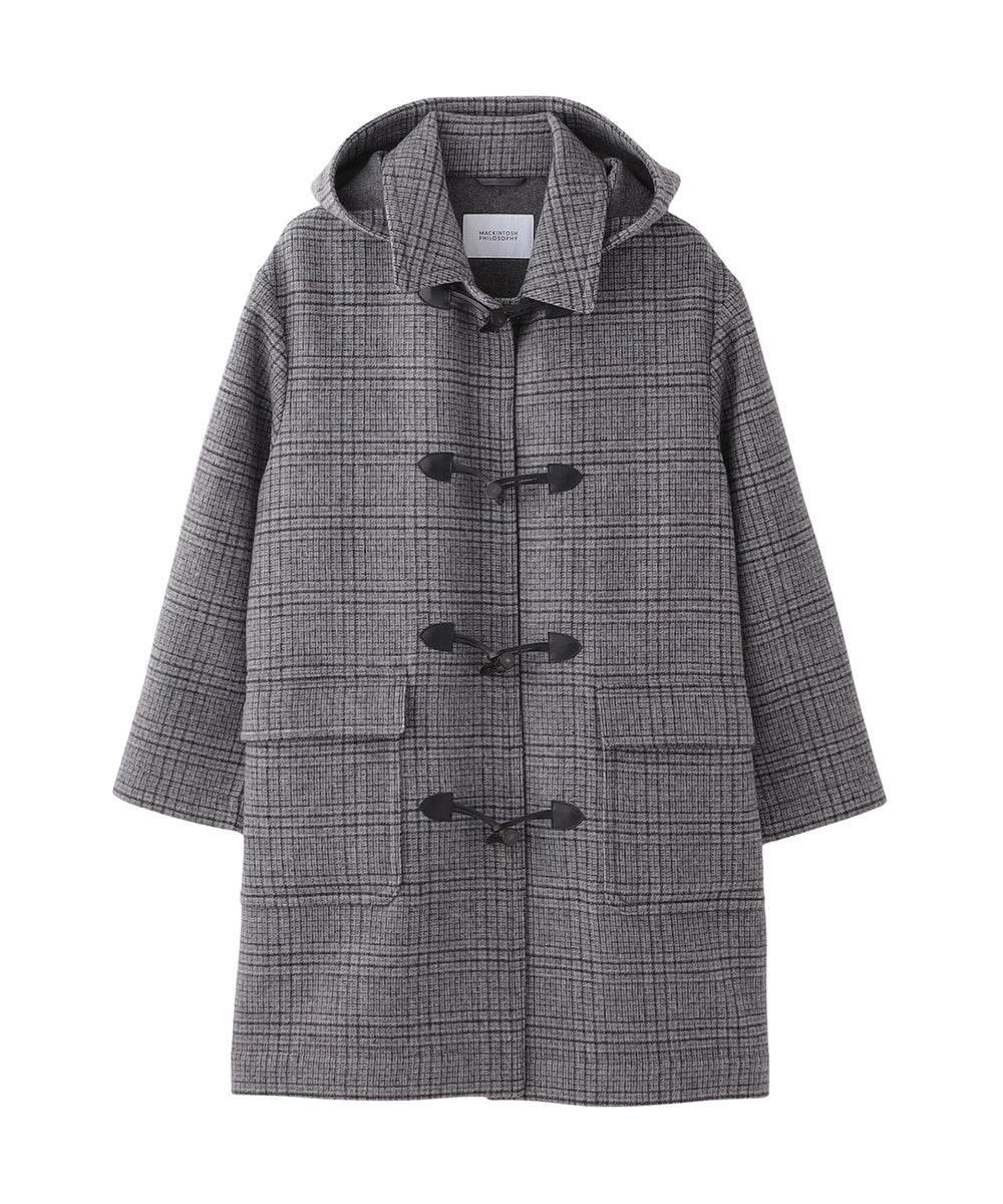 【美品】マッキントッシュフィロソフィー ダッフルコート グレー チェック ダブルフェイスメルトン BEEFORD（ビーフォード）(コート)｜MACKINTOSH