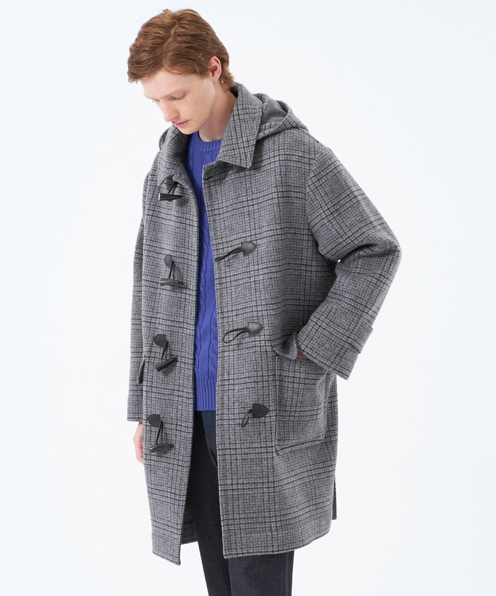 マッキントッシュフィロソフィー　ダッフルコート　チェック柄　Mサイズ　グレー ダブルフェイスメルトン BEEFORD（ビーフォード）(コート)｜MACKINTOSH