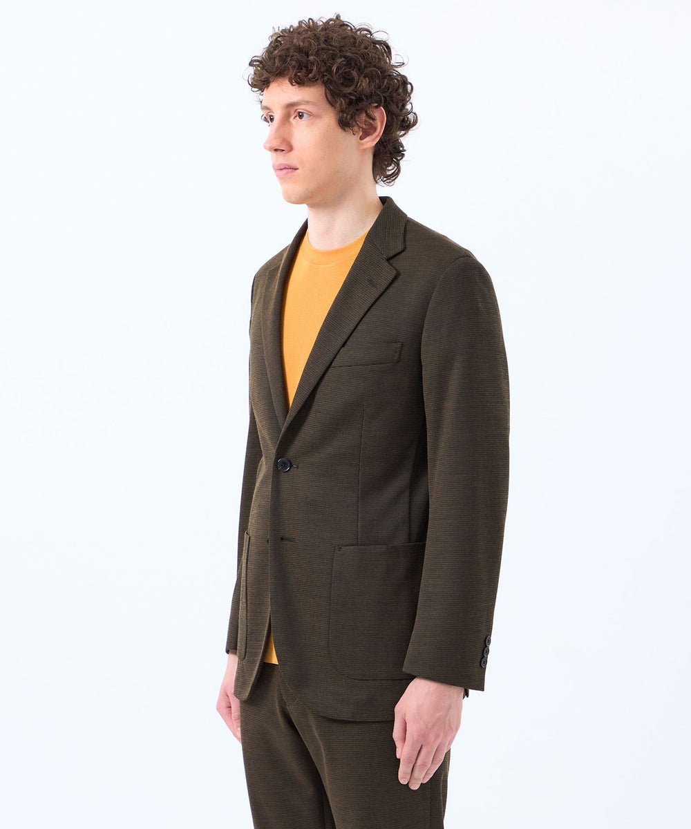 テーラードジャージー ジャケット ウール混メッシュジャージー