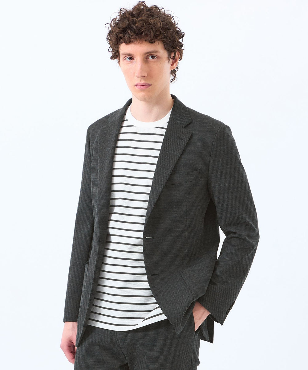 テーラードジャージー ジャケット ウール混メッシュジャージー