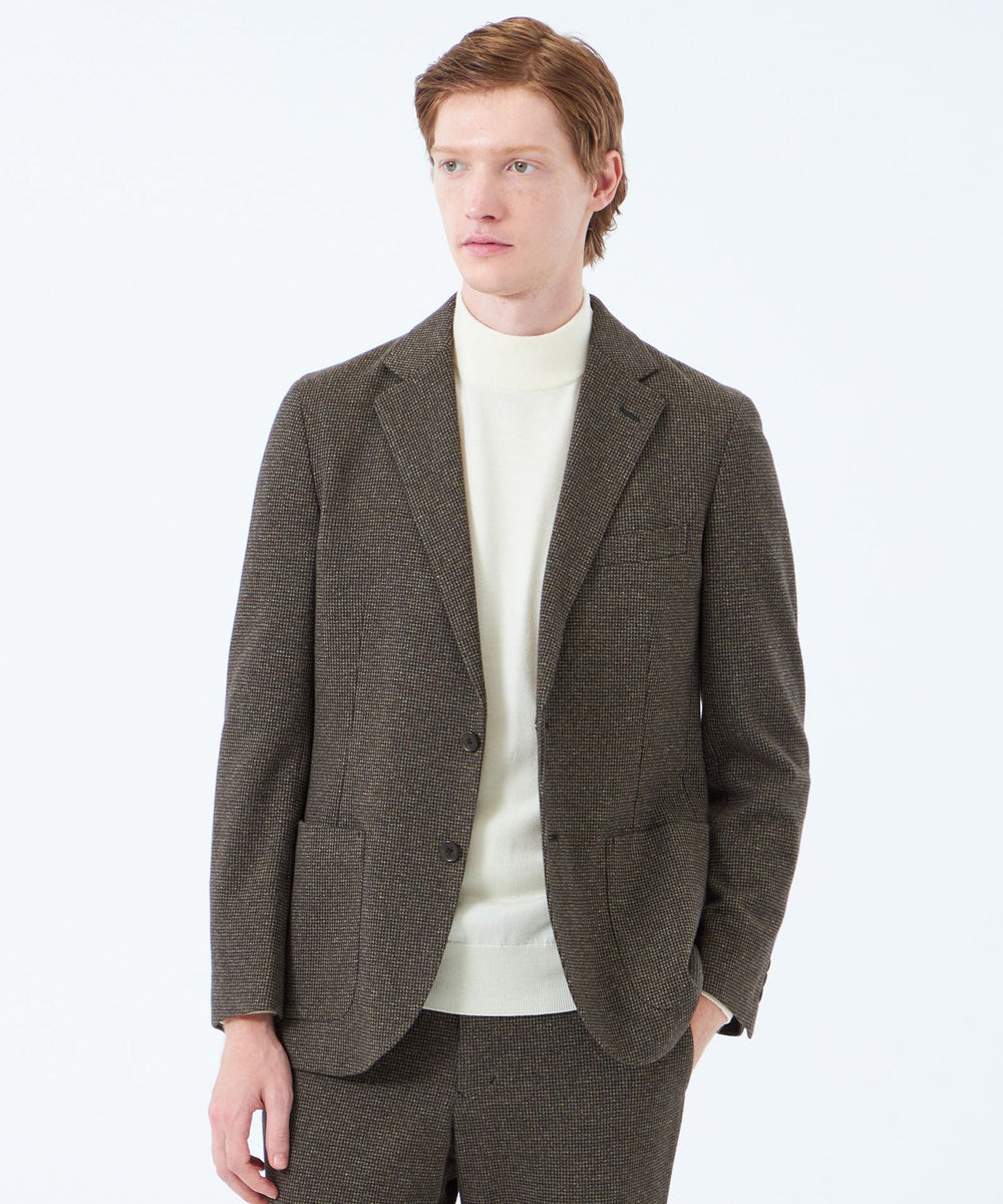テーラードジャージー ジャケット グレンチェック/千鳥
