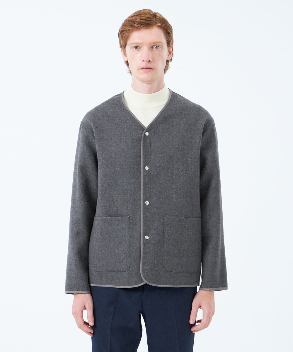 ノーカラージャケット 高密度リバークロス(ブルゾン)｜MACKINTOSH