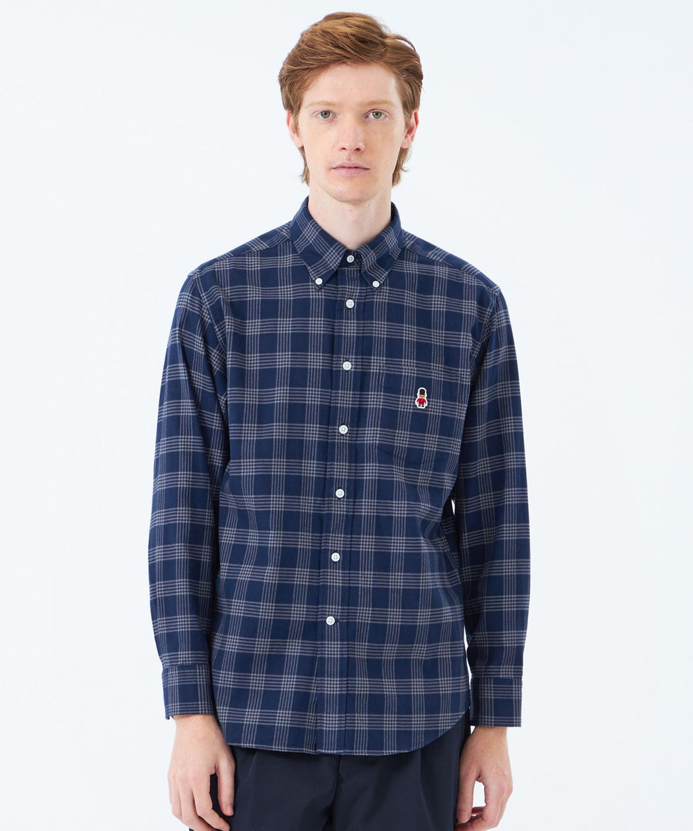 バッキンガムベア シャンブレーネル/チェック 長袖ボタンダウン