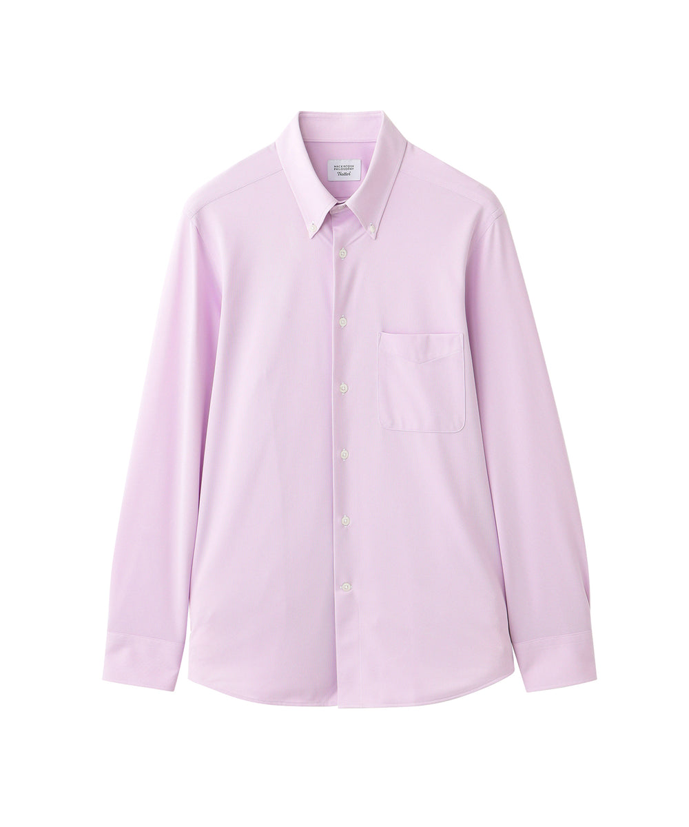 美品　マッキントッシュフィロソフィー　長袖シャツ　ストライプ　ピンク　コットン ラウンドカラーシャツ(トップス)｜MACKINTOSH PHILOSOPHY
