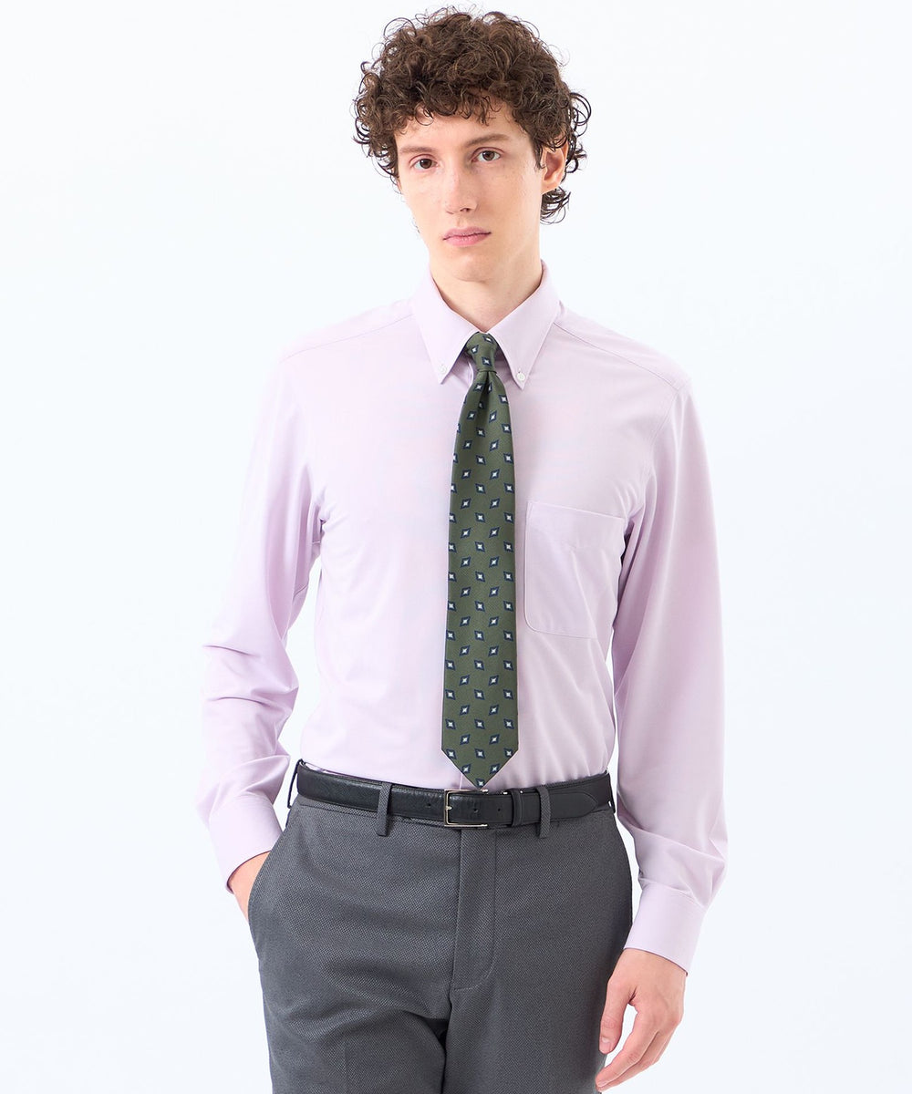 トロッター ボタンダウンシャツ 無地/トリコットストライプ(トップス