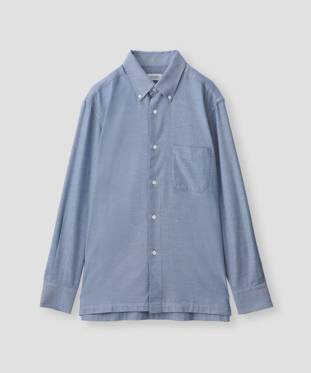 【買取安い】マッキントッシュ　高級長袖チェックシャツ　ブルー系　定価23000円　L シャツ