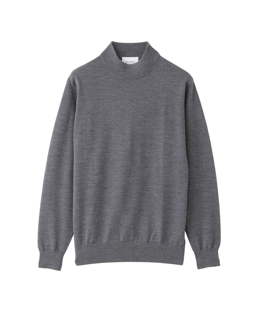 ハイゲージ天竺 モックネックプルオーバーニット(トップス