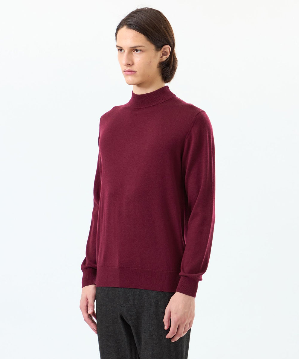 ハイゲージ天竺 モックネックプルオーバーニット(トップス