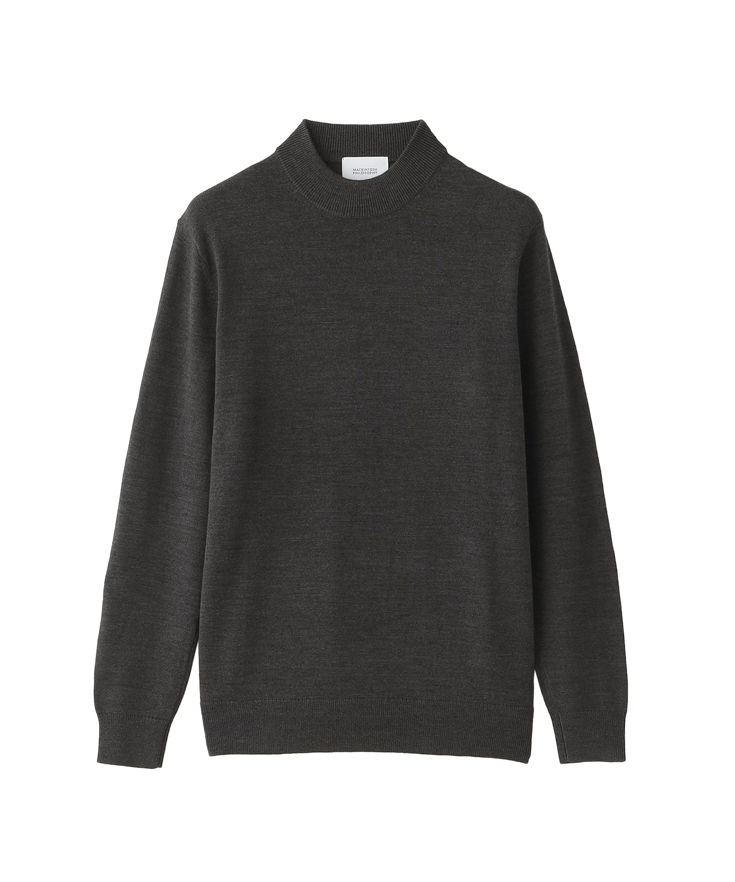 ハイゲージ天竺 モックネックプルオーバーニット(トップス