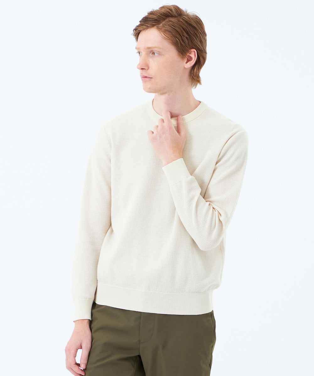 14G カノコ風ジャカード クルーネックニット(トップス