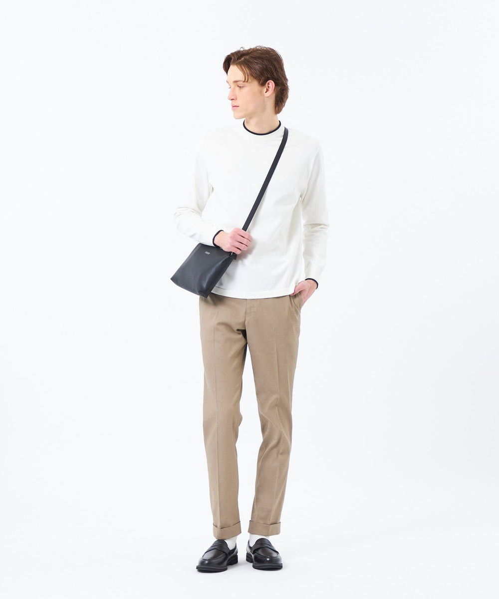 12G プレーティング天竺 ライン入りモックネック(トップス