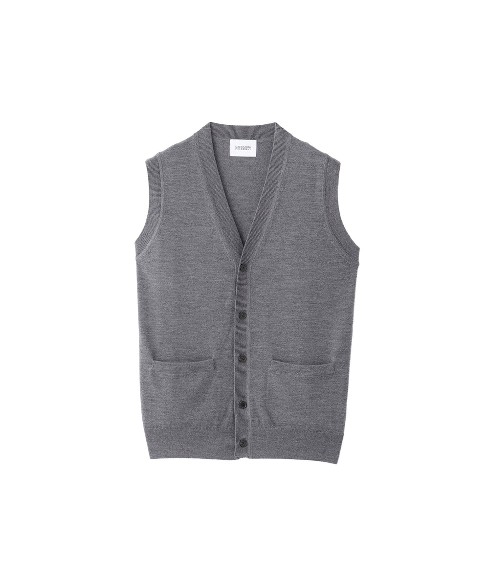 ハイゲージ天竺 Vネックニットベスト(トップス)｜MACKINTOSH