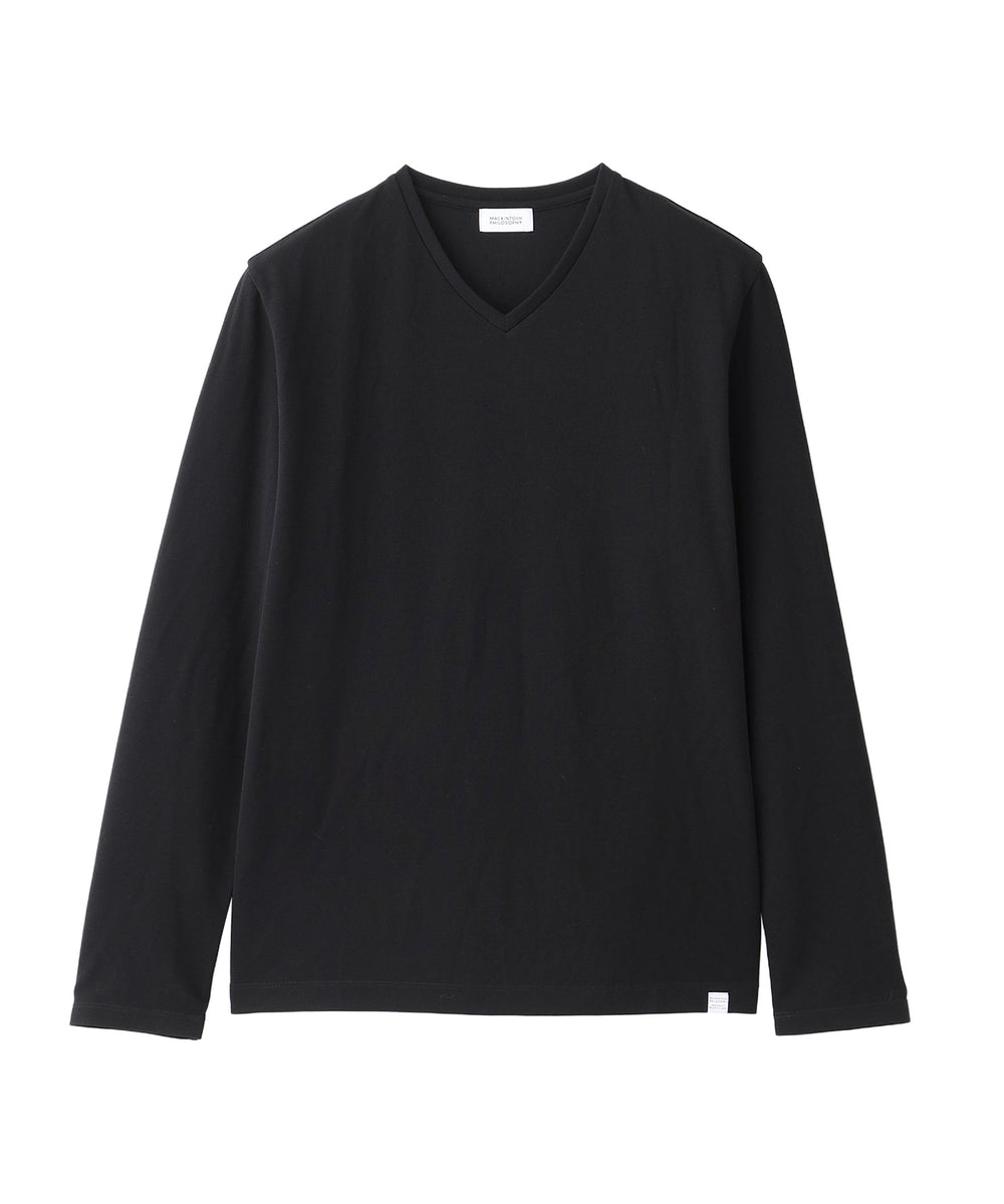 新品✨マッキントッシュフィロソフィー　ストレッチミラノリブ VネックロンＴ　黒 ストレッチミラノリブ VネックロンT(トップス)｜MACKINTOSH