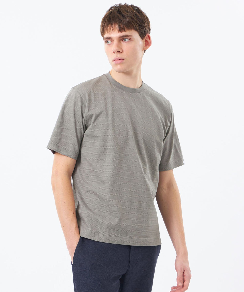 半袖クルーネックTシャツ リンクスシャドーボーダー(トップス