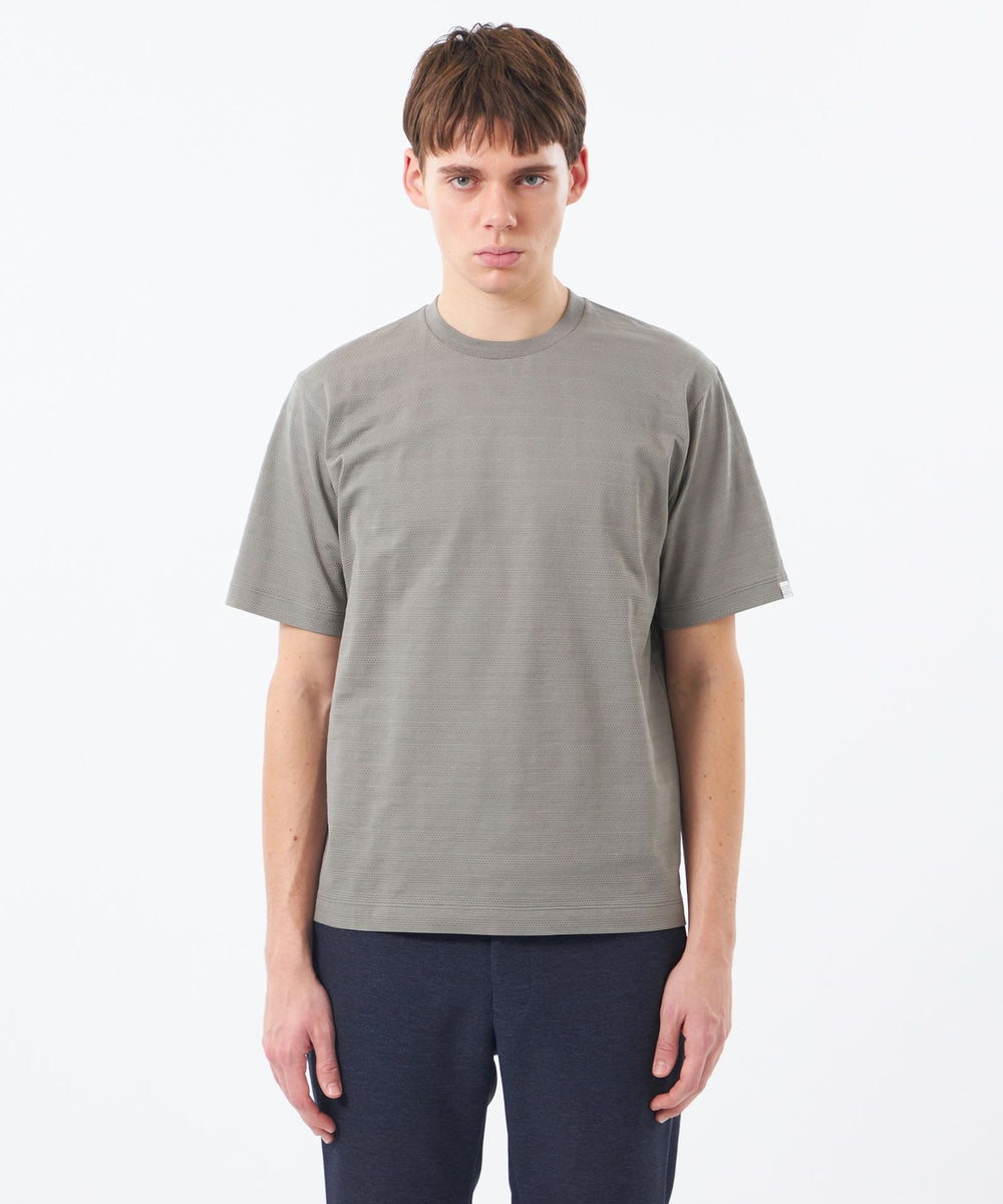半袖クルーネックTシャツ リンクスシャドーボーダー(トップス