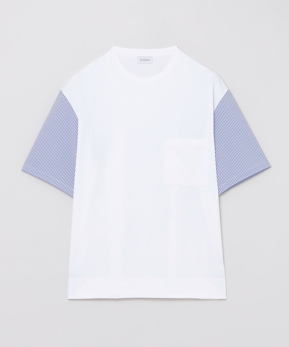 TEXBRID天竺×サッカー スリーブコンビTシャツ(トップス)｜MACKINTOSH