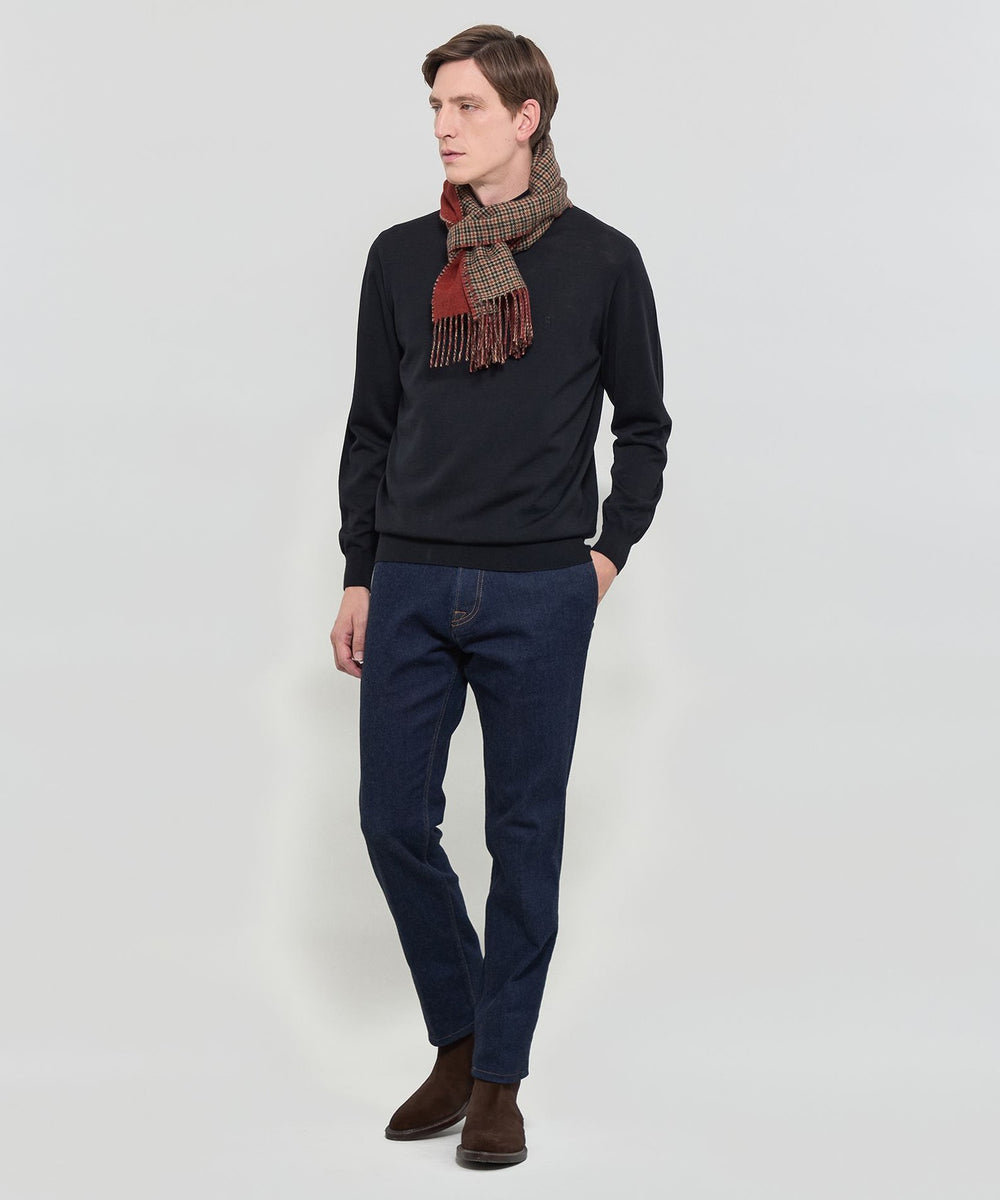 ベビーアルパカ リバーシブル千鳥マフラー(マフラー・ストール