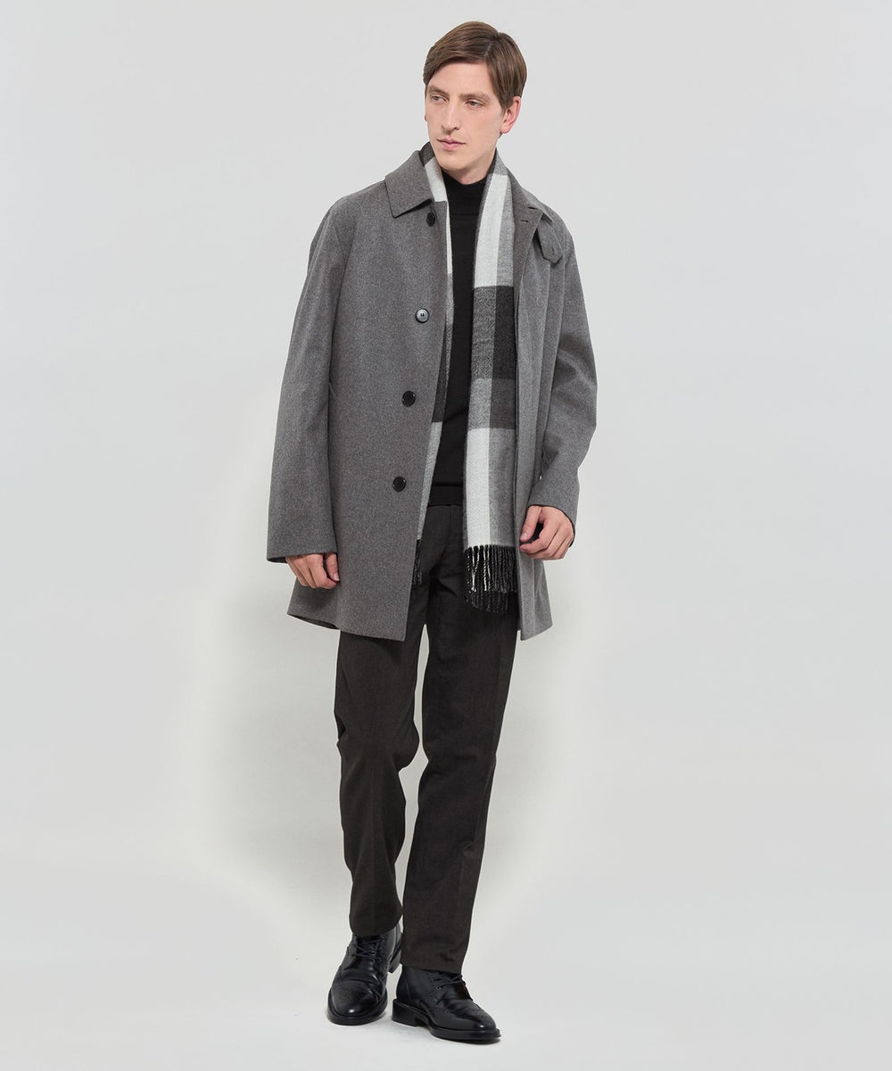 ベビーアルパカ リバーシブルパネルチェックマフラー(マフラー