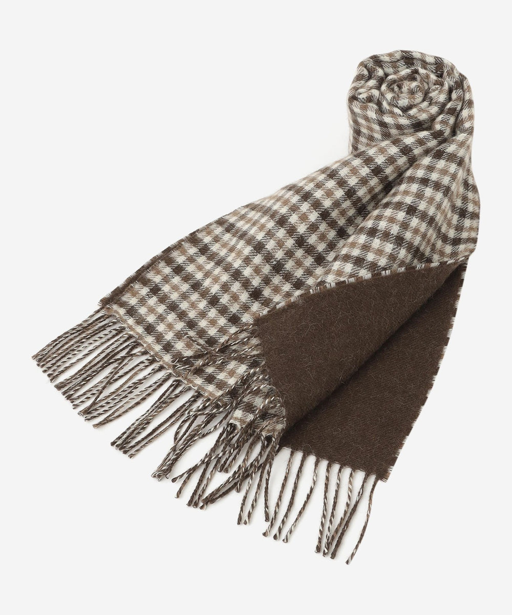 ベビーアルパカ リバーシブルガンクラブチェックマフラー(マフラー