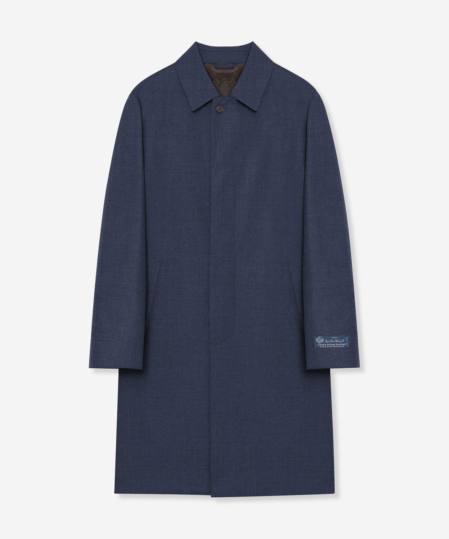 美品 マッキントッシュ ロロピアーナ ダンケルド ステンカラー 青 40 ベルト DUNFORD】【Loro Piana Fabric】ウールツイルステンカラーコート