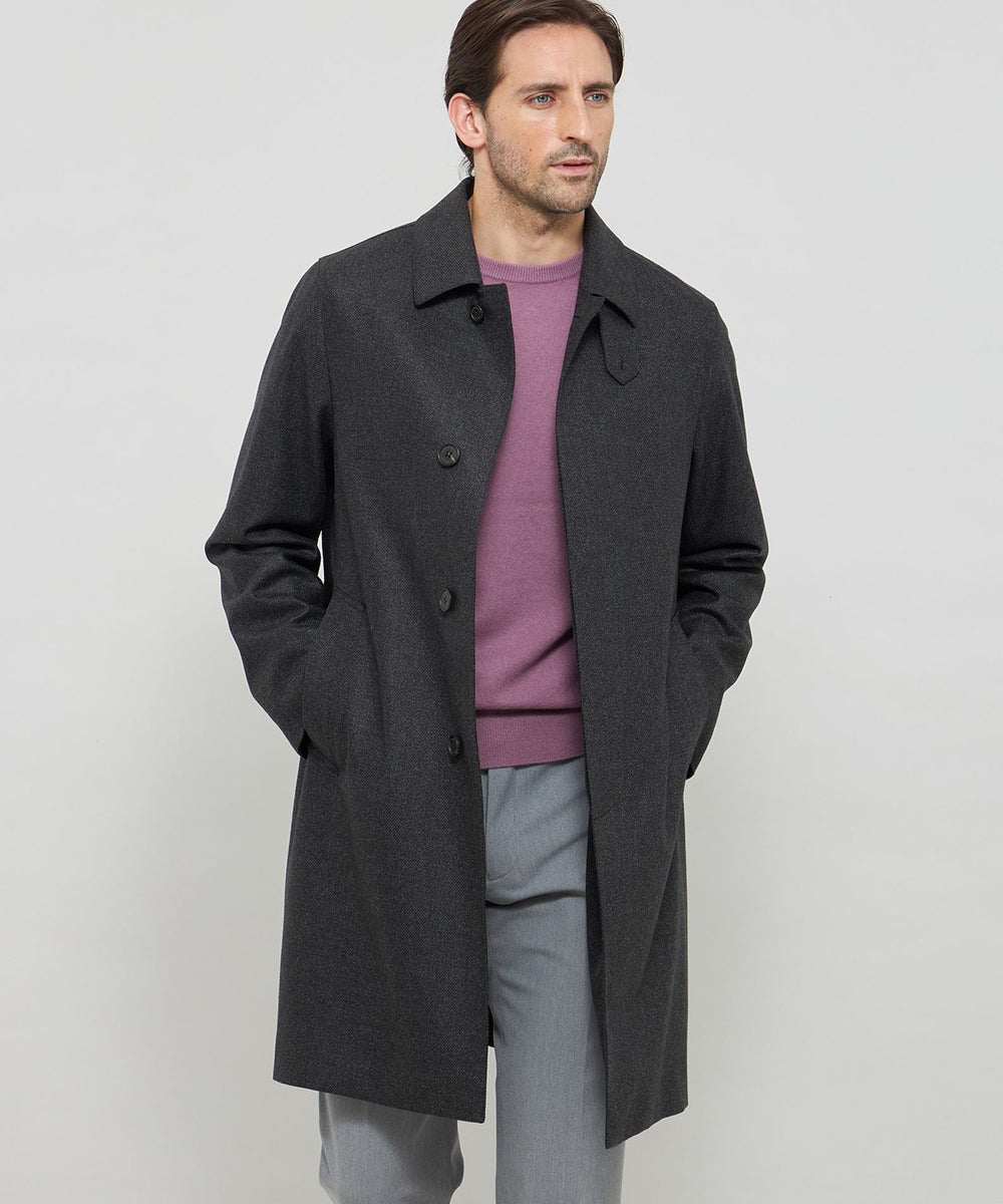 DUNFORD】【Loro Piana Fabric】ウールツイルステンカラーコート