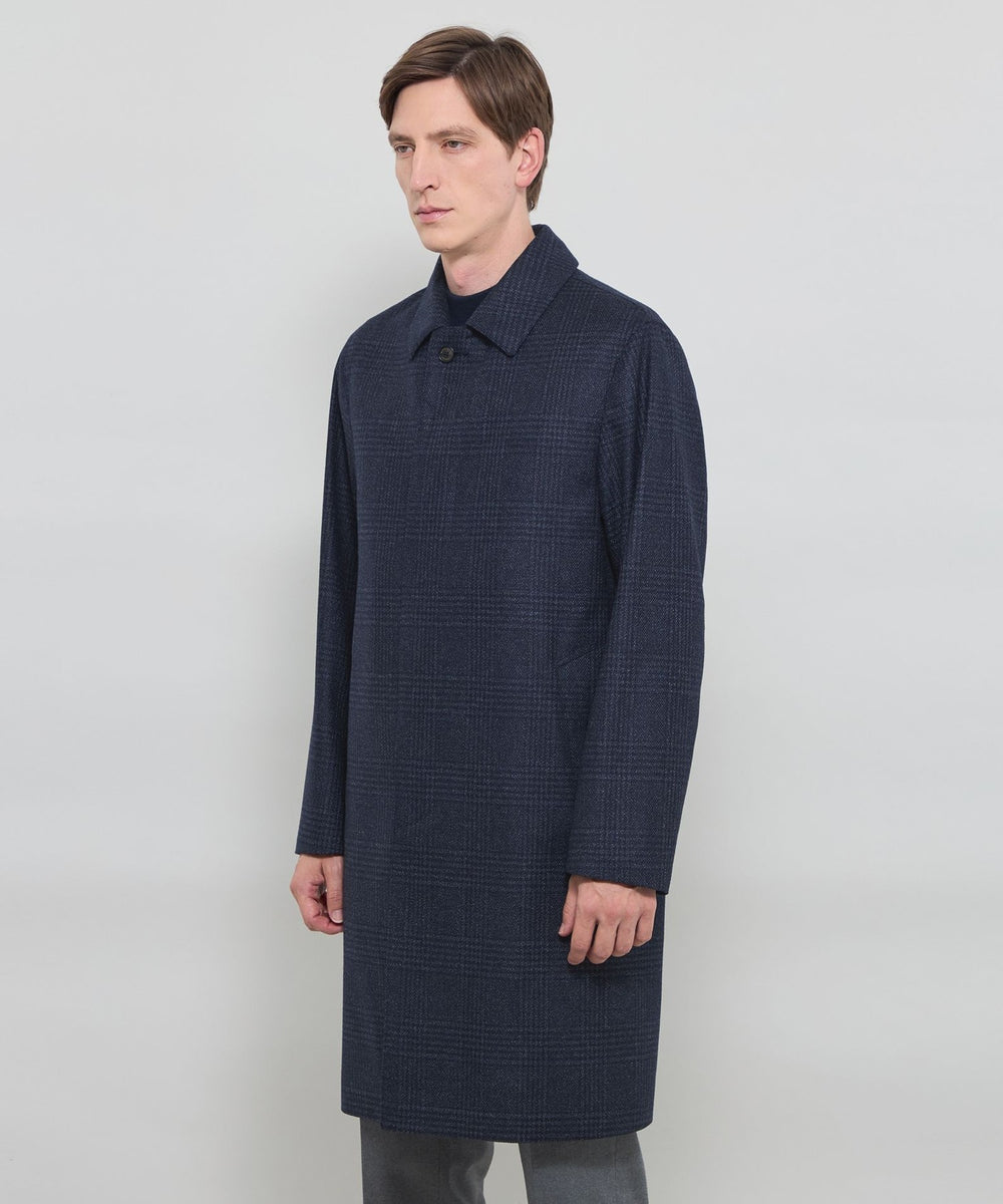 DUNFORD】【Loro Piana Fabric】チェックウールステンカラーコート