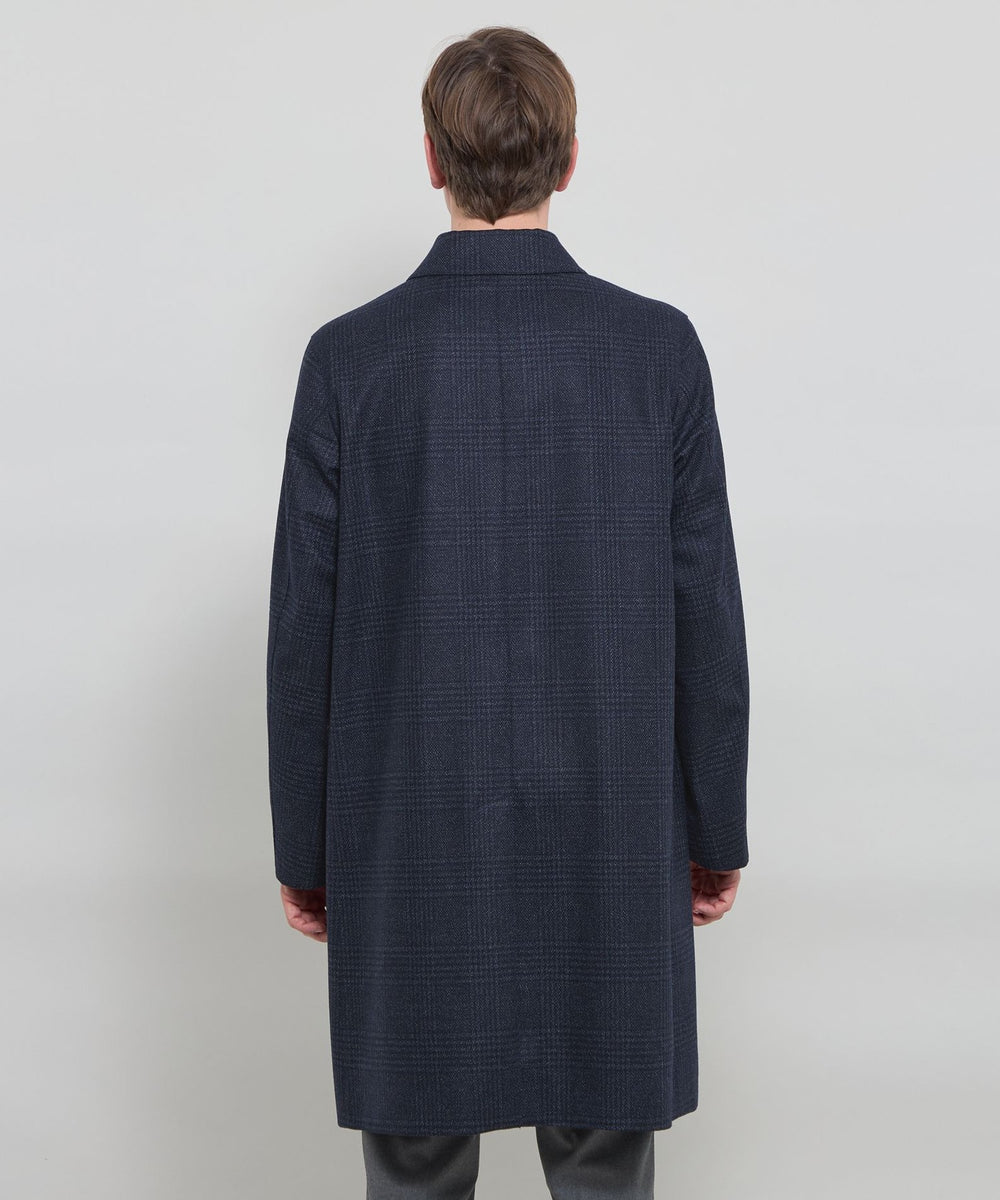 DUNFORD】【Loro Piana Fabric】チェックウールステンカラーコート