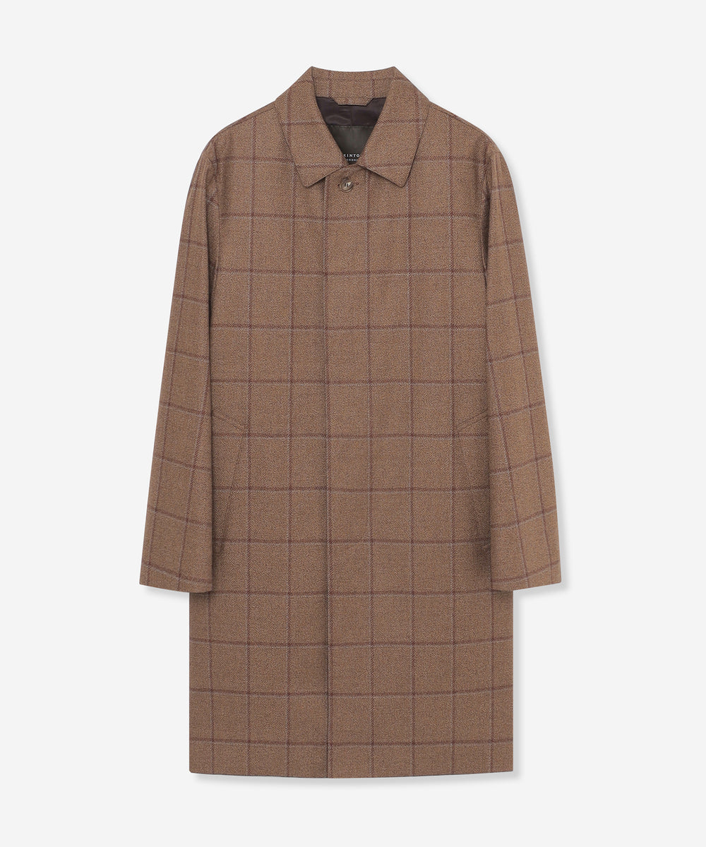 DUNFORD】【Loro Piana Fabric】チェックウールステンカラーコート